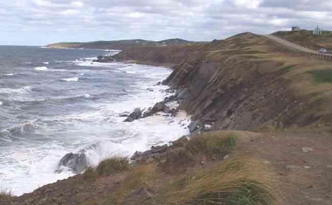 Cabot Trail Cape Breton Island side of cliff view 